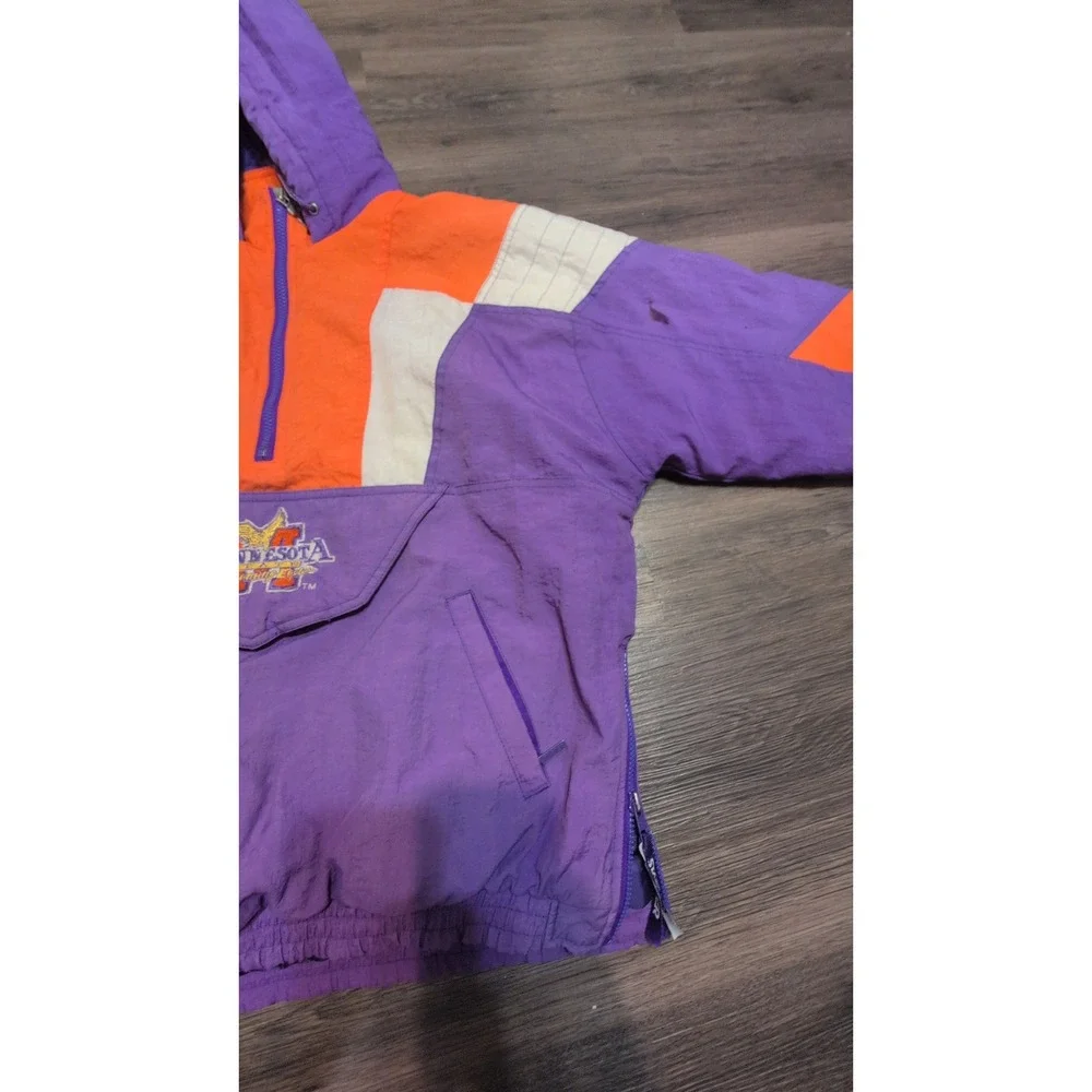 Vintage Starter Minnesota Screaming Eagles Anorak Jacket Purple Orange 90s Large